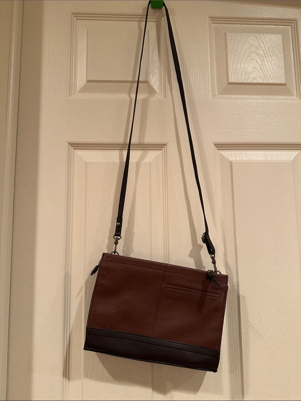 The Sak Two-Tone Brown Leather Messenger Crossbody
